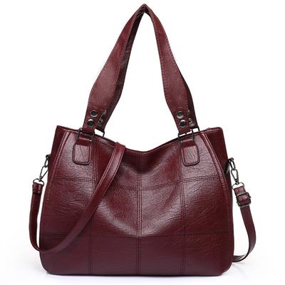 Luxusmarke Vintage Handtasche für Damen Große Kapazität Weiches PU-Leder Schultertasche Umhängetasche Retro Shopping Patchwork Tote CLE