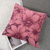 Pink Dahlia Art Square Jacquard Pillow Cover for Sofa Office Waist Cushion Cover Home Decorative Pillowcase