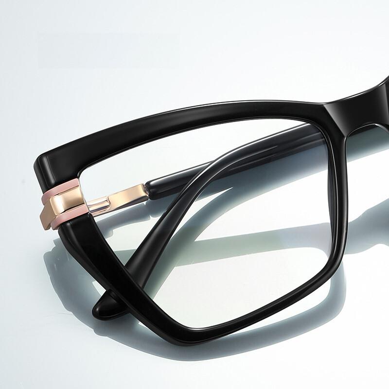 Elegant Full Rim Square Reading Glasses For Women  Frame Clear Lenes Magnification 0 To+6.0 Anti Blue Light Computer Glasses