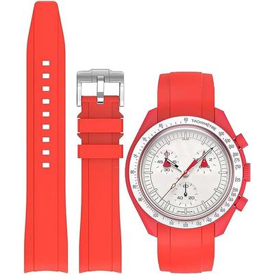 20 mm Uhrenarmband, Silikonarmband für Omega X, Swatch MoonSwatch, Uhrenarmband Omega und Swatch, Gummiband für Omega Speedmaster Seiko, SEIKO, 20 mm
