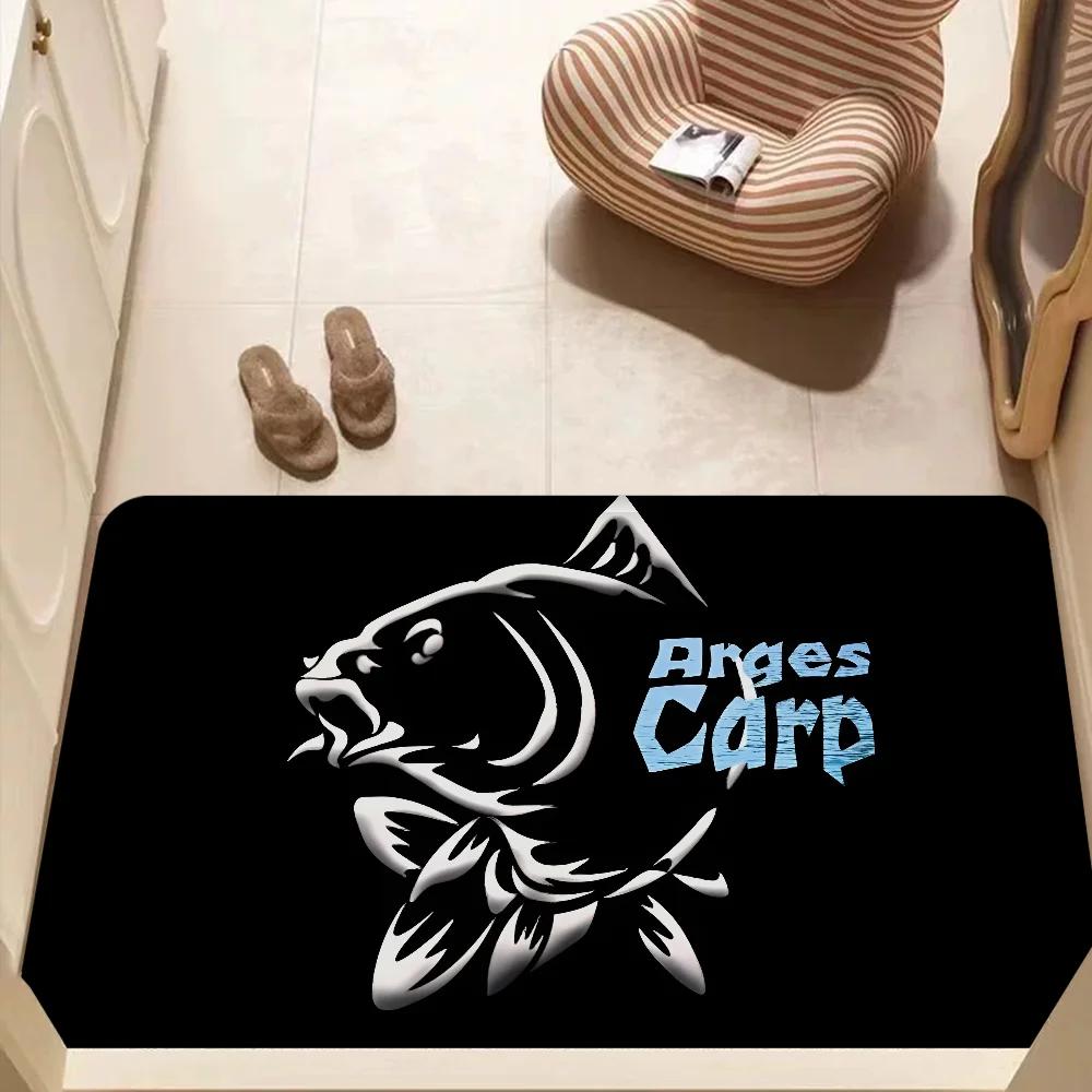 Nash Fishing Logo Floor Mat Bathroom Mat Kids Room Bedroom Decoration Balcony Anti-Slip Doormat Living Room Bedside Area Rugs