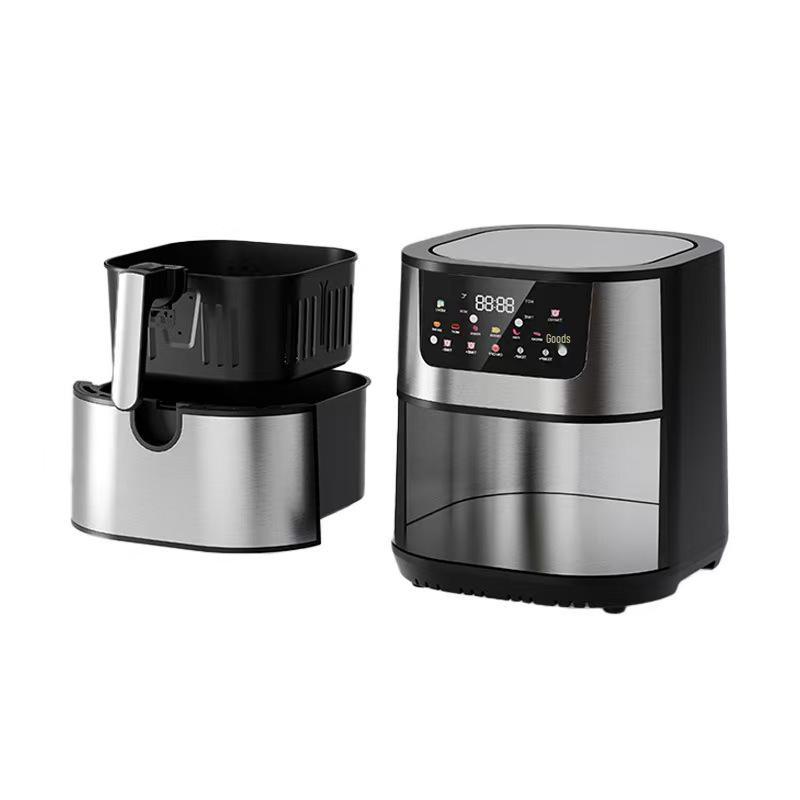 2025 Touch Control Stainless Steel Air Fryer with Large Capacity and Visible Cooking Chamber