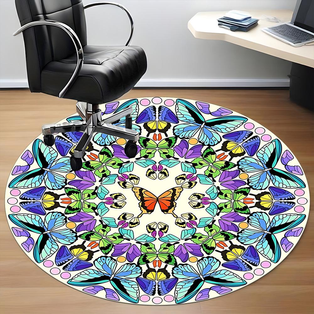 1pc Butterfly Mandala Chair Carpet for Office, , Non-slip carpet, Very suitable for offices, farmhouses,Outdoor carpet yy251120034