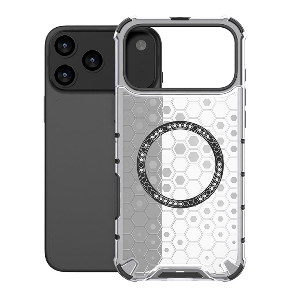 Luxury Clear Honeycomb Armour Magnetic Case for 17 Air 16 15 14 13 12 11 Pro Max 16E Shockproof Bumper Protective Cover