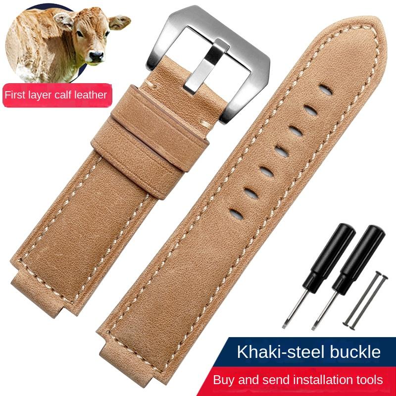 Originální kožený řemínek k hodinkám Pro Timex Tide TW2R55500 T2N720/721/739 TW2T76300 Řemínek k hodinkám 24*16mm konec pro uchycení Řemínky k hodinkám Příslušenství