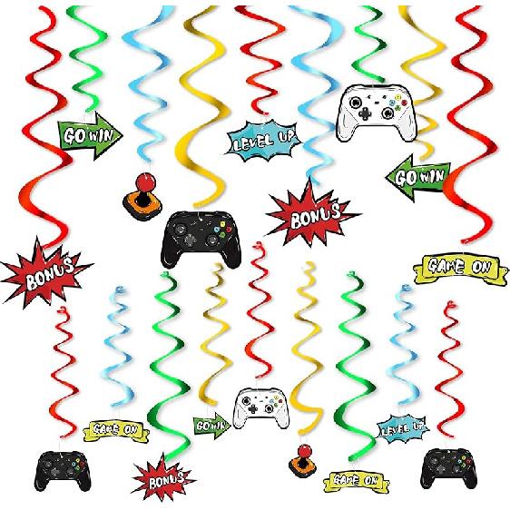 WERNNSAI Watercolor Dinosaur Party Hanging Swirl - 24Pcs Dinosaur Party Decorations for Girls Kids Birthday Baby Shower Foil Whirls Ceiling Streamers