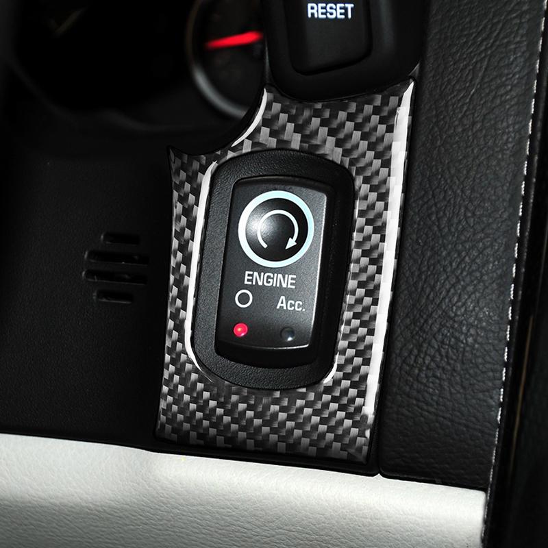 Real Carbon Fiber Engine Start Button Interior Trim Sticker Car Interior Accessories For Chevrolet Corvette C6 2005-2007