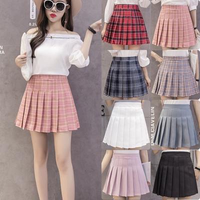 Plaid Pleated Skirt Women Summer Short Skirt Student High Waist All-match A-line Skirts
