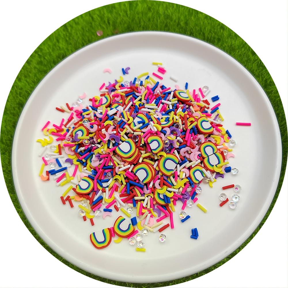 Valentine's Day Heart Polymer Clay Slices Soft Slime Clay Sprinkles for DIY Colorful Slime Decoration Crafts