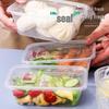 JINGRX Disposable Rectangular Plastic Meal Prep Containers with Lids