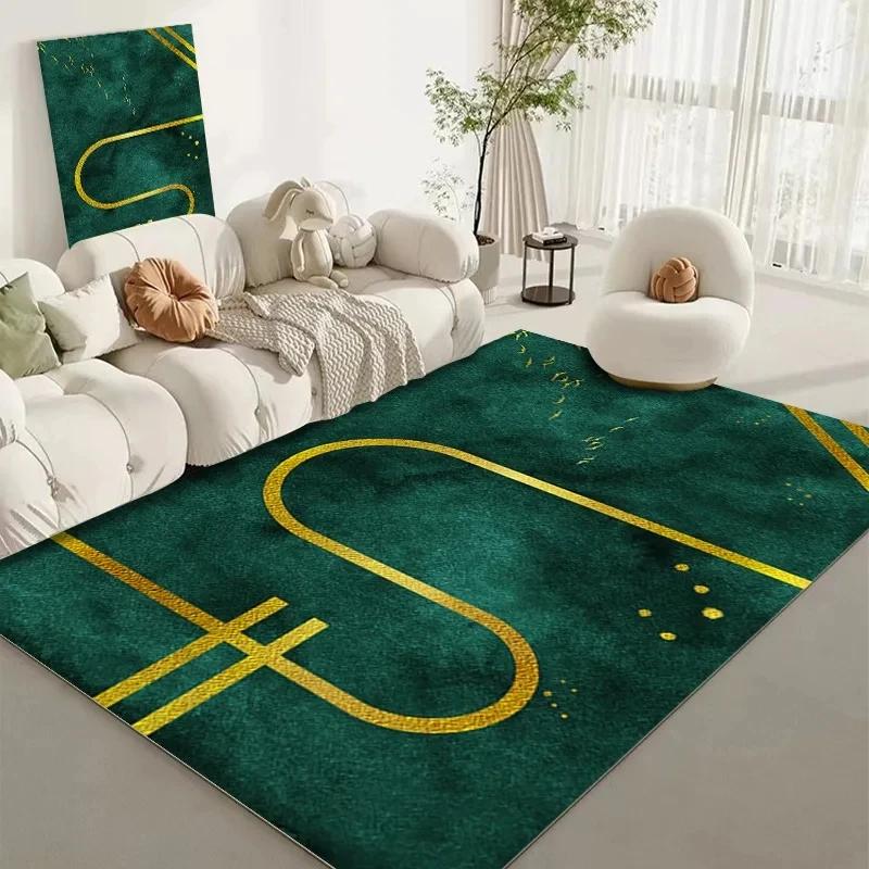 Green Mori Abstract Living Room Carpet Bedroom Study Full Floor Mat Home Decor Modern High Touch Office Carpet Home Decoration