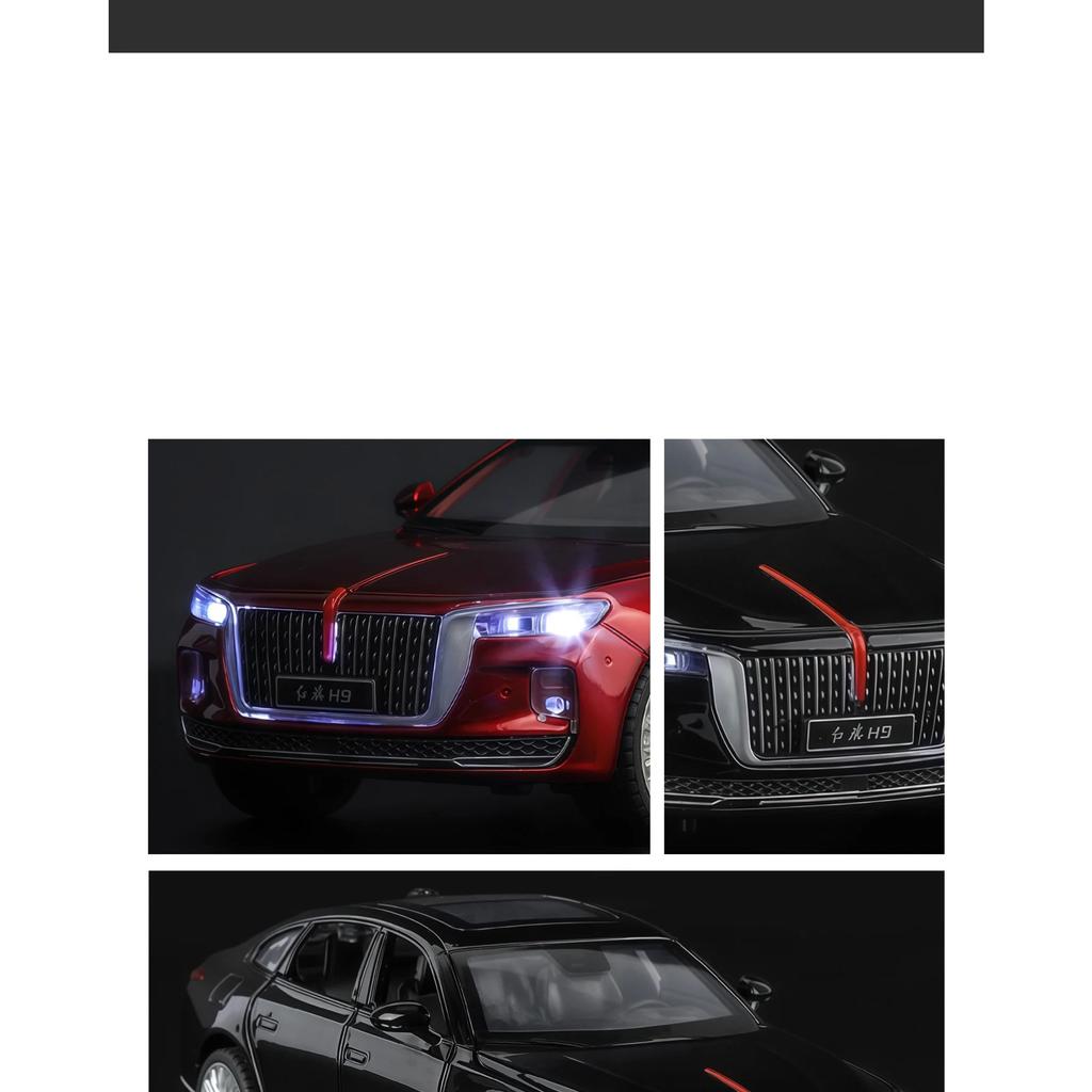 1/32 Hong Qi H9 Alloy Luxy Car Model Diecast Toy Vehicles Metal Car Model High Simulation Sound Light Collection Childrens Gifts