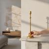 Aluminum Candlestick with Gold Electroplated Finish Stable for Entryway, Mantel