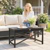 Outdoor Coffee Table Side Table with X-Shape Frame for Patio, Balcony, Black