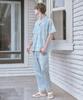 [Sunday Lounge] Blue Check Short Sleeve Pajama Set SMLDAST0077-BS [Shipped from Korea] 100% Authentic