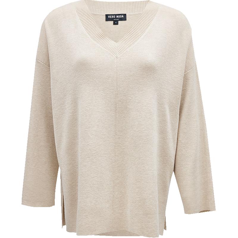 

VEROMODA Women s V-Neck Slit Hem Knit Sweater M