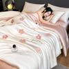 Lightweight Silk Summer Quilt Set - Washable, Air Conditioning Friendly, 4-Piece Luxury Bedding Gift