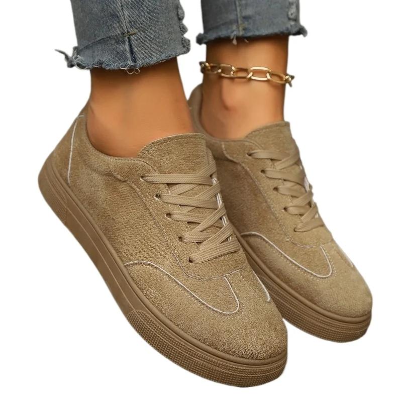 Fashion 2025 Ladies Shoes Lace-up Women's Vulcanize Shoes Fashion Sewing Outdoor Slip-Resistant Casual New Plus Size Versatile Sneakers