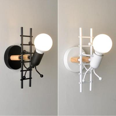 Nordic Dwarf Climbing Stairs Wall Lamp for Kids' Room or Bedroom