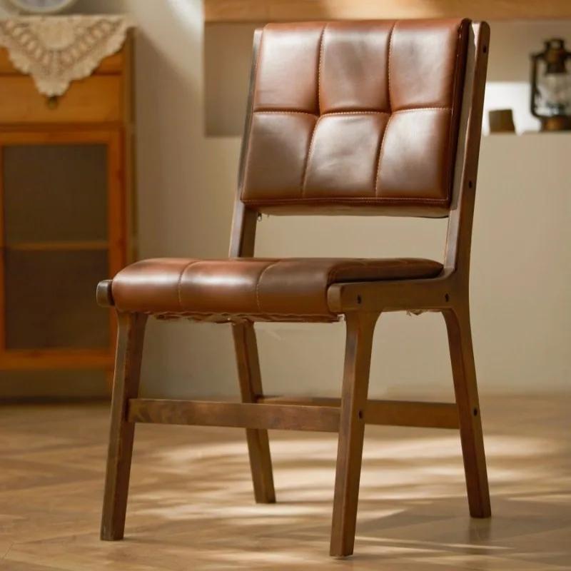 Solid wood modern Nordic style minimalist dining chair, home backrest leisure chair