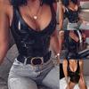 Sexy Leather Jumpsuit Bodysuit Teddy Natttøy Undertøy undertøy