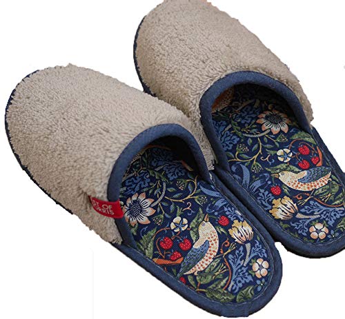 

[ИИ] Сделано в Японии Strawberry Thief ЛУЧШЕЕ ОТ МОРРИСА Комнатные тапочки William Morris, Британский бренд, Женские