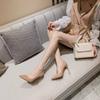 High heels women's summer 2025 new pointed toe nude temperament fine heel patent leather black light mouth versatile single shoes women