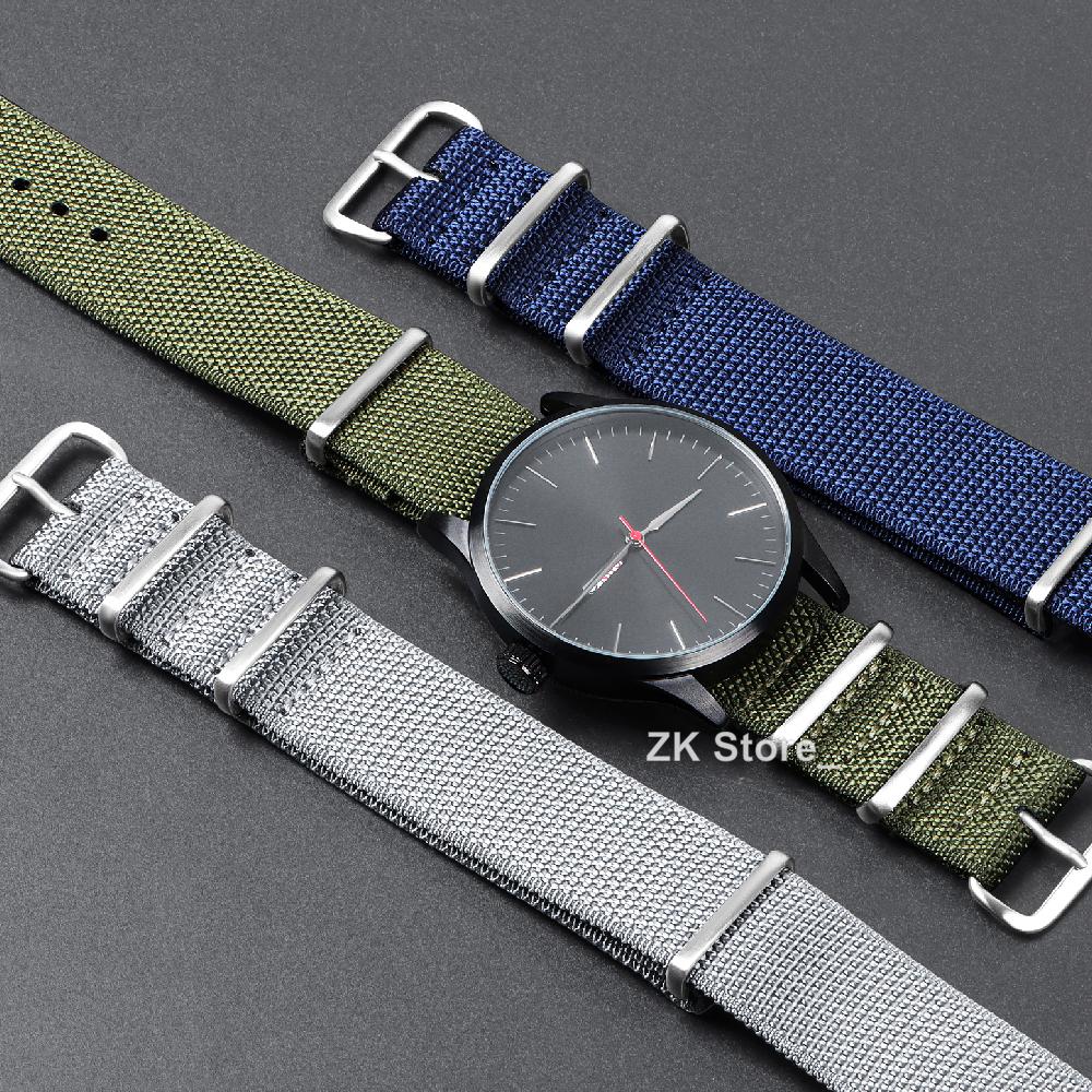 High Quality Ribbed Watch Band Nylon Strap 20mm 22mm for Military Ballistic Fabric Replacement Watchband Bracelet Accessories