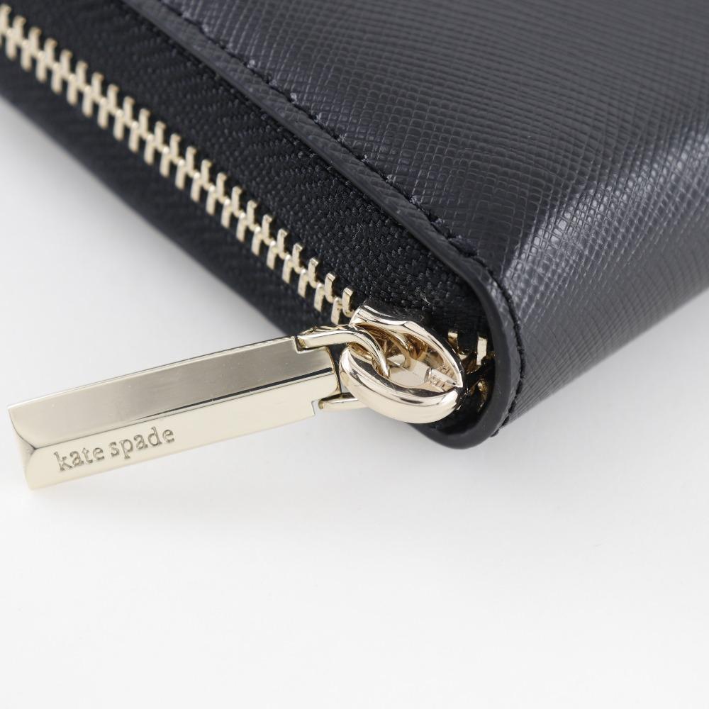 Kate Spade Reißverschluss-Geldbörse PWR00281 Spencer schwarzes Leder Damen Gebraucht