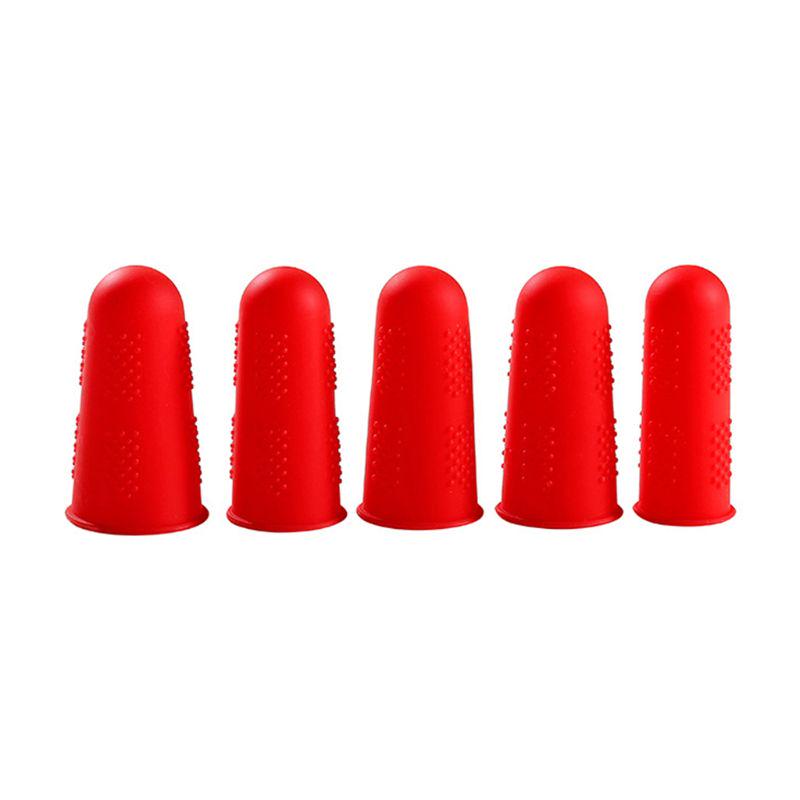 5Pcs/set Non-slip Silicone Finger Cover Cap Heat Insulation Finger Guard Protectors for Scrapbooking Crafts Ironing