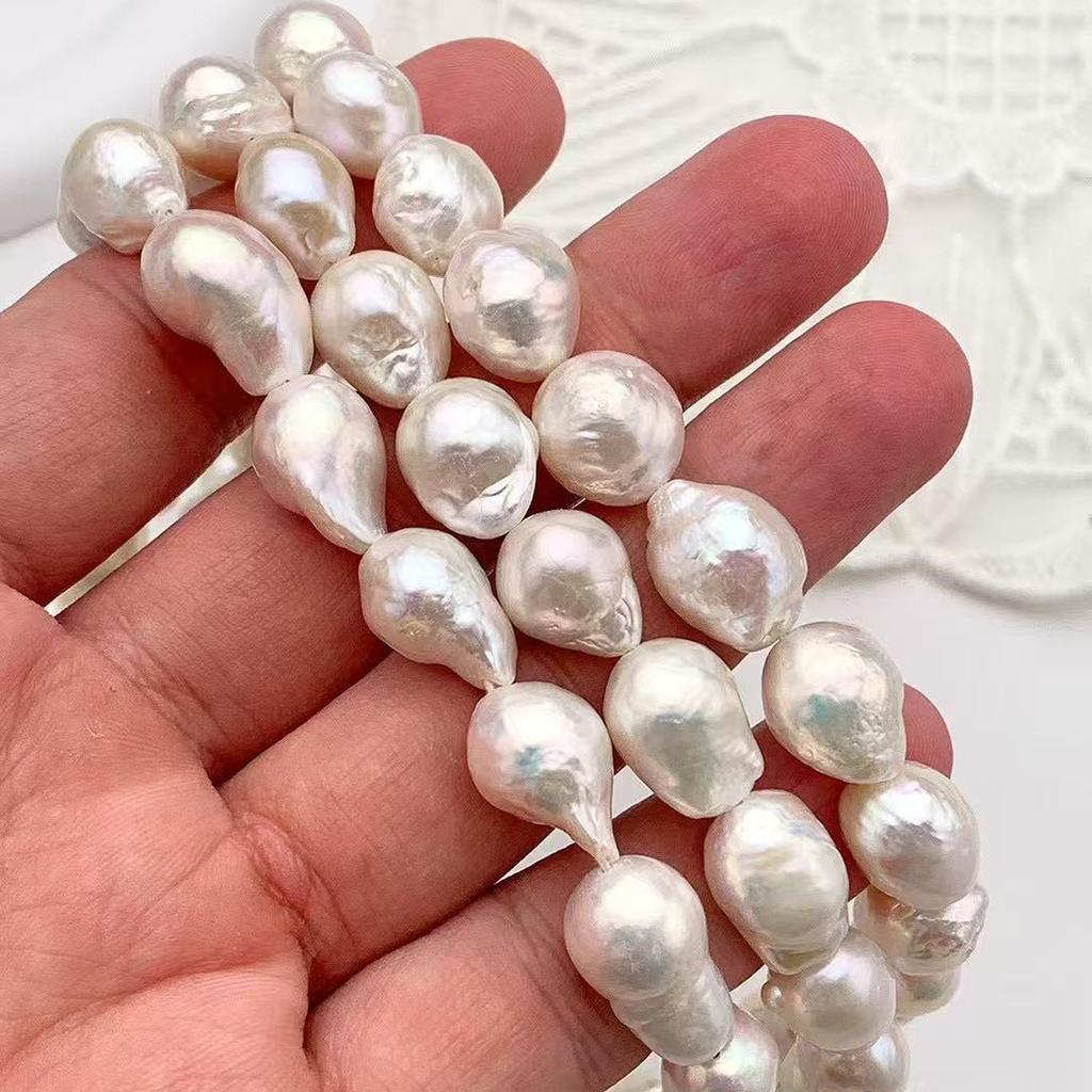 1String, White Natural Freshwater Pearls, Baroque Pearl Beads, for DIY Necklace, Bracelets, Anklets, Jewelry Making Crafts, Length 36 Cm