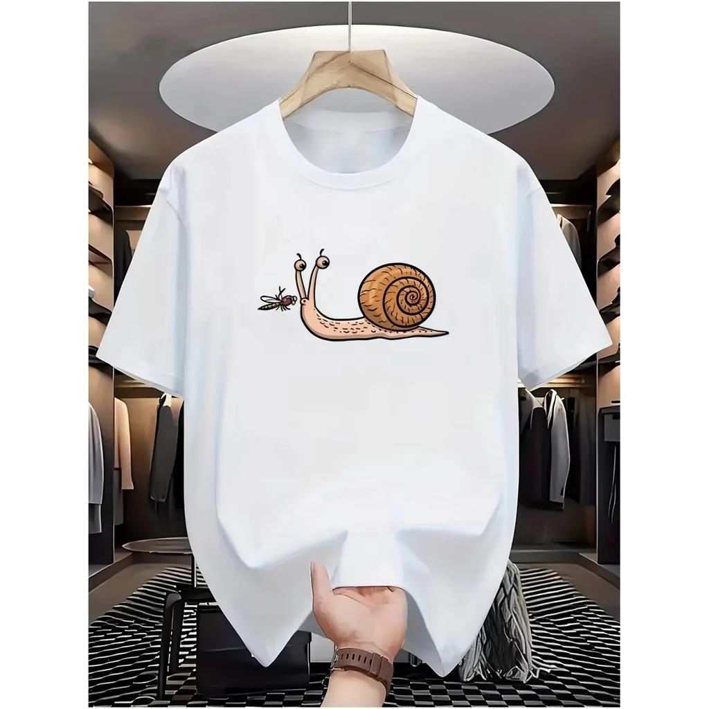 Vtipné kreslené grafické pánské bavlněné tričko Letní O-výstřih Krátký rukáv Topy Unisex Ležérní trička Oversized trička Streetwear