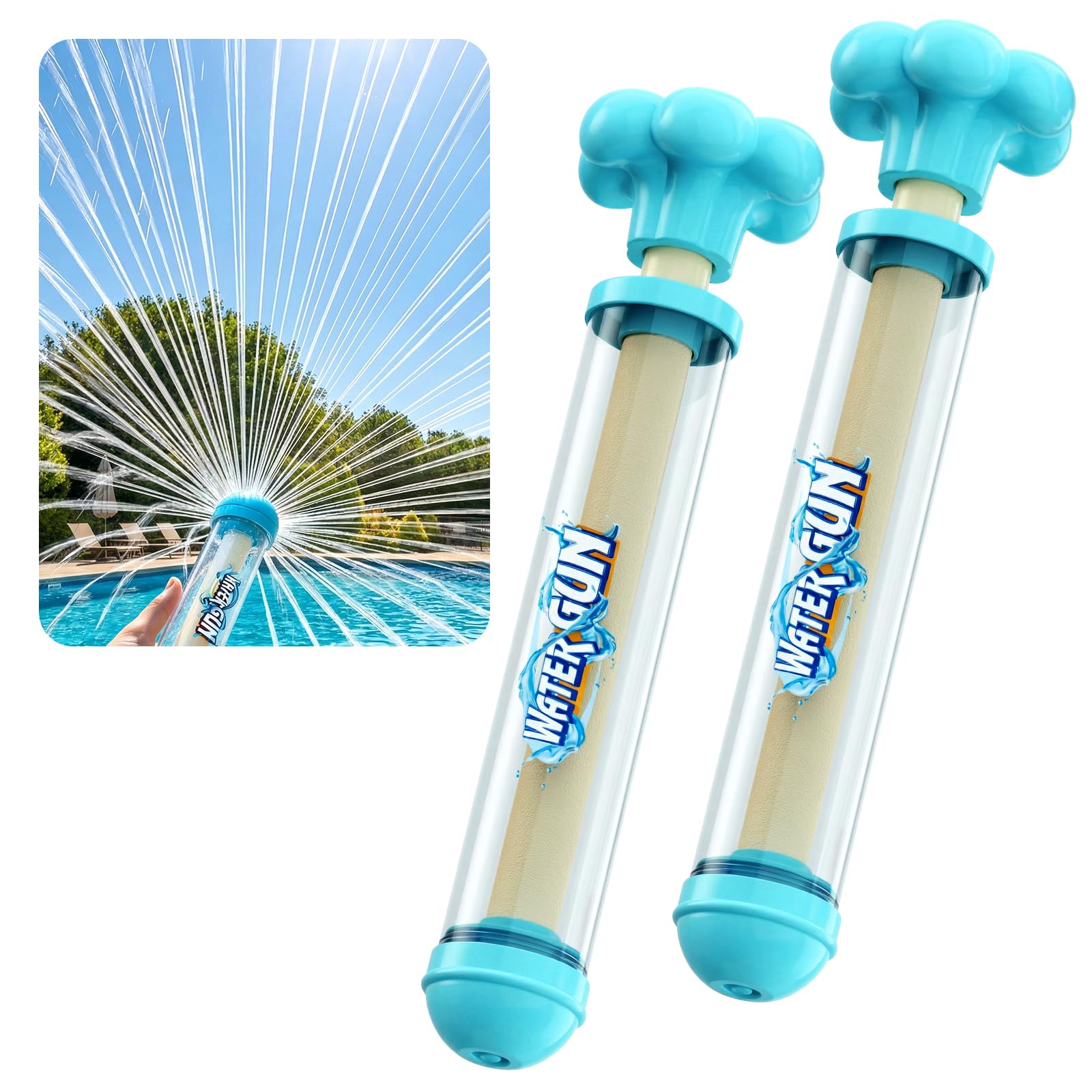 Ninonly Water Gun Fireworks Water Gun 2-Pack - Powerful Water Guns for Kids and Adults - Water Gun Battles, Parent-Child Games, Water Play, Pool,