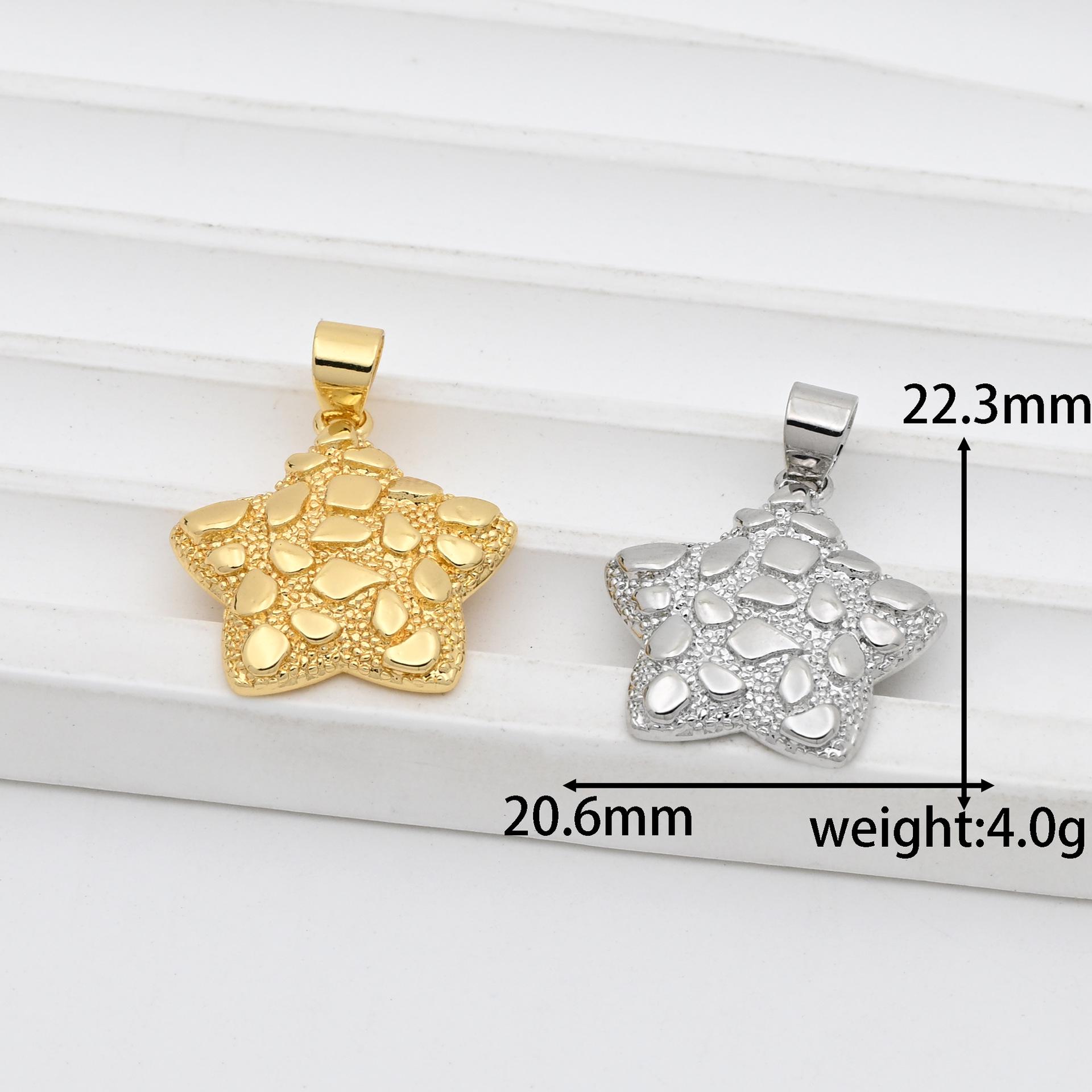 European & American Light Luxury Heart & Star 18k Gold-Plated Clavicle Chain Pendant Pendant only
