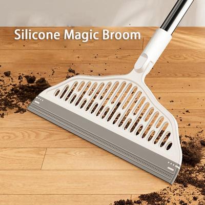 Magic Broom Silicone Floor Wiper Squeegee Hand Push Sweeper Home Cleaning Glass Windows Scraper Pet Hair Broom