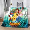 Di-gimon Cartoon Anime Throws Blanket Kids Super Soft Cute Blankt for Travel Couch Picnic Sofa Bed Flannel Blanket Birthday Gift