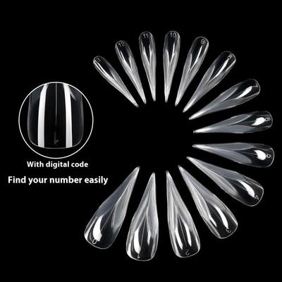 140Pcs Curved Stiletto Nail Dual Form For Poly Nail Gel Extension Of 3D Eagle Claw Shape Sculptural Nails Full Cover Molds