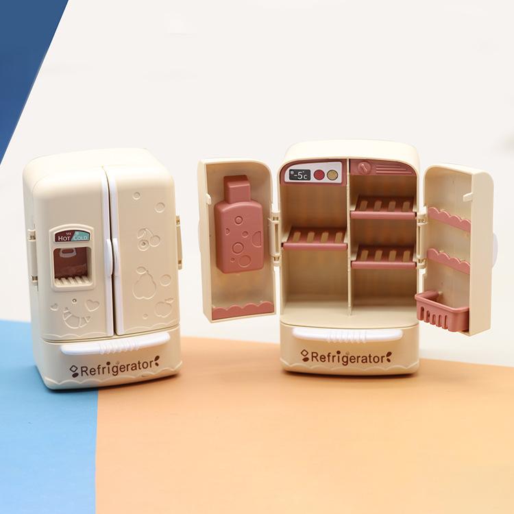 

Милый миниатюрный холодильник с двумя дверцами для кукольного домика 1:12 Кухонная модель украшение Детские игрушки для игрового домика