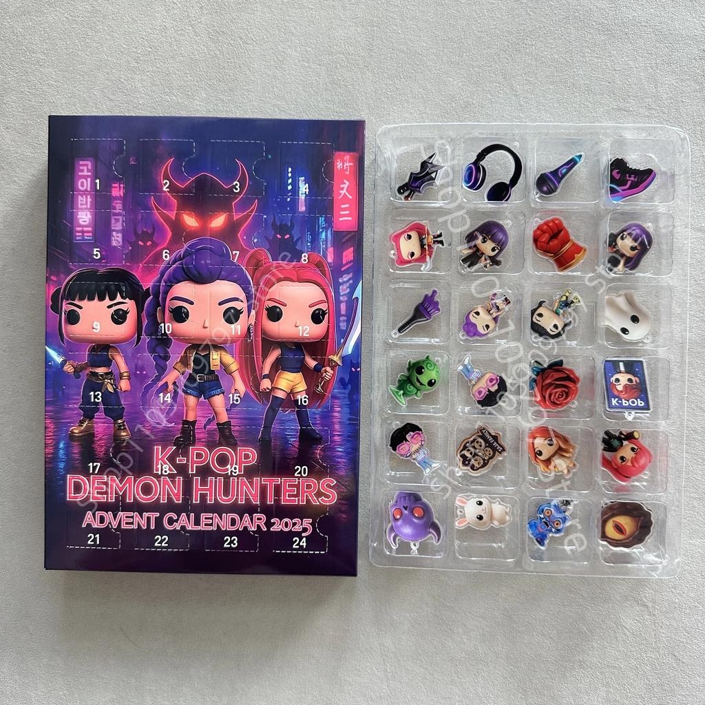 Kpop Demon Hunters Advent Calendar Huntrix Rumi Mira Zoey SAJA Boys Derpy Tiger New Year's Decor Christmas Countdown Toys Gifts