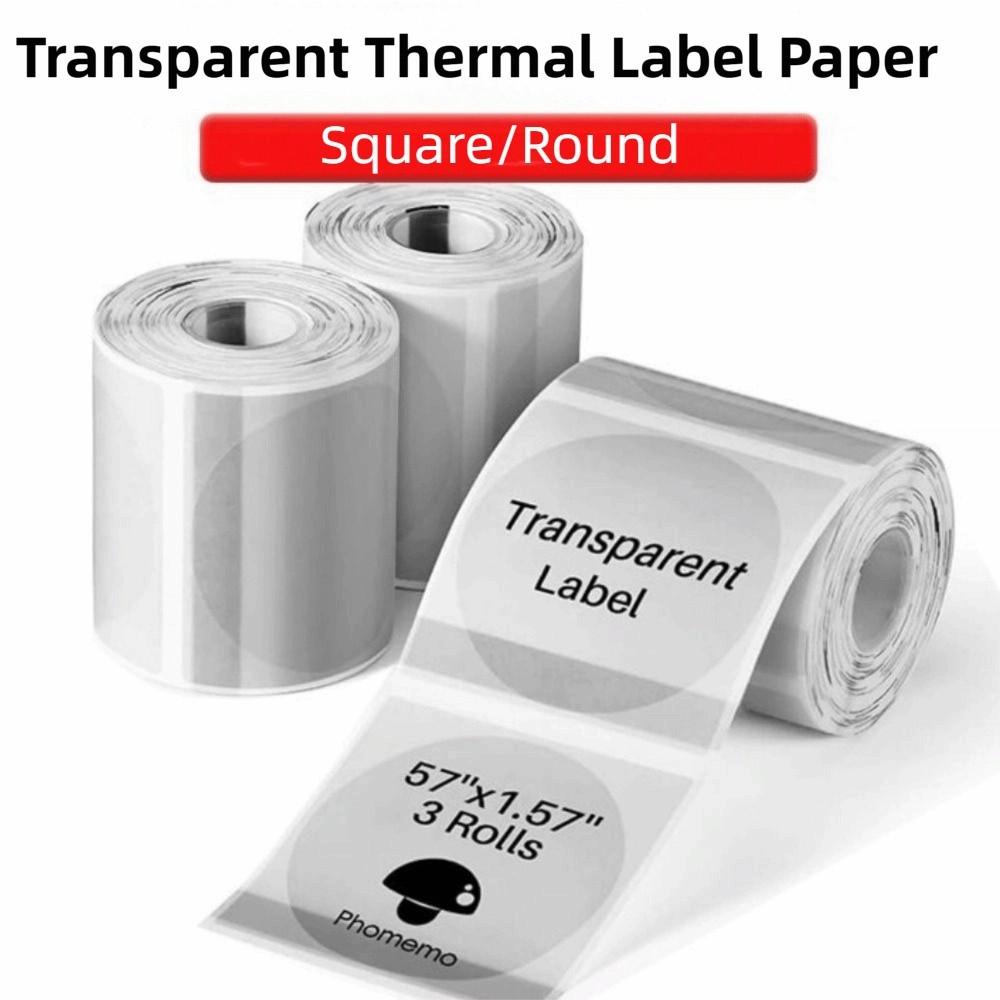 230Pcs DIY Self-Adhesive Label Square/Round Thermal Printing Paper Blank Label Sticker  Classroom