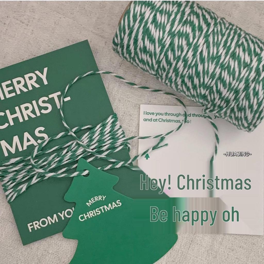 Two-Color Hemp Rope Christmas Gift Wrap: Handmade DIY Cotton & Linen Ribbon for Festive Packaging