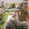 3D Cat Bedding Set Luxury Animal Duvet Cover With Pillowcase Queen King Single Double Size For Girls Boy Polyester Quilt Cover