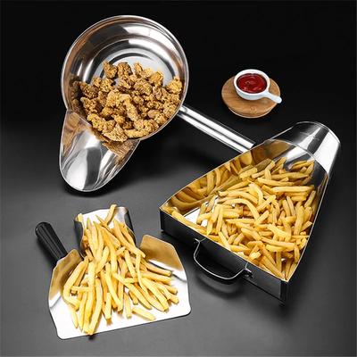 Cesta para Patatas Fritas de Acero Inoxidable 304 Paquete Embudo Restaurante de Comida Rápida Herramientas de Cocina Pala para Patatas Fritas Herramienta de Pala para Empaquetar
