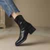 Krazing Pot Mikrofaser Herbst Winter Schuhe Dicke Mittelhohe Absätze Größe 43 Chelsea Boots Aprikose Reißverschluss Stiefeletten