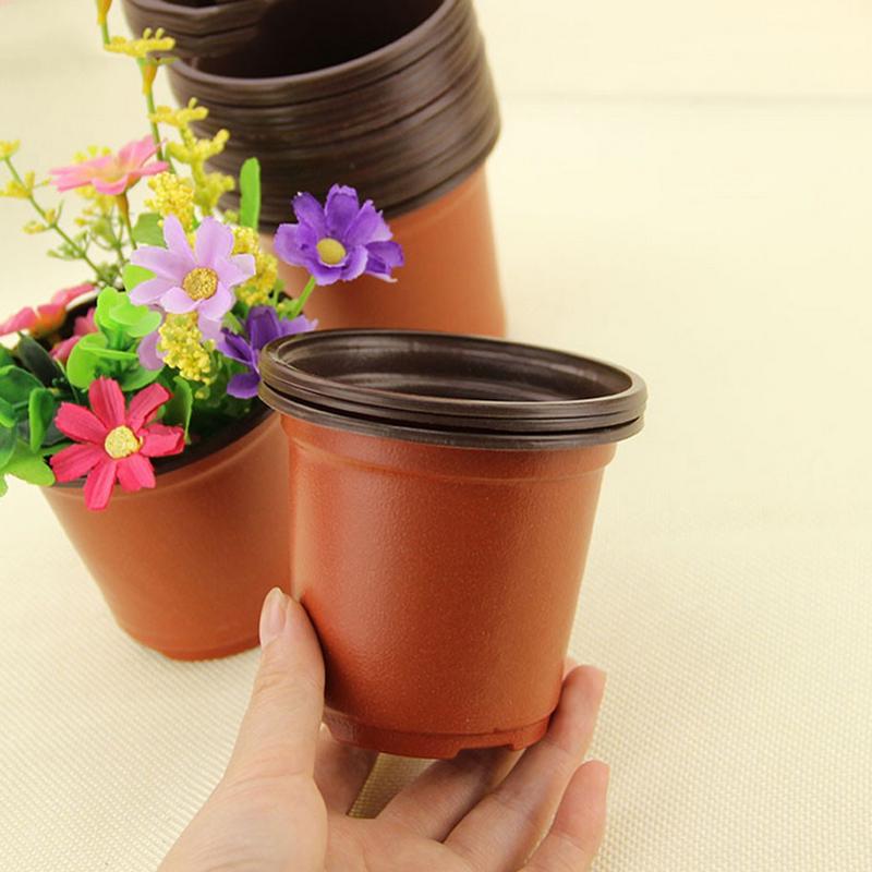 10PCS Flowerpot Plastic Grow Box Fall Resistant Tray For Garden Plants Nursery Cup Flowers Seed Breeding Planters Container Box