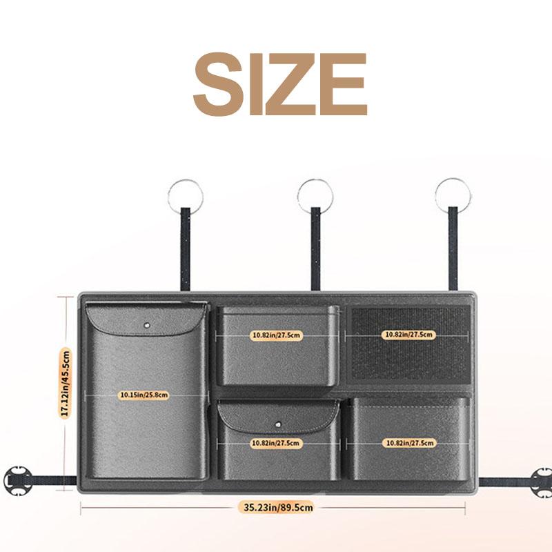 SEAMETAL Car Trunk PU Leather Storage Bag Large Capacity Hanging Organizer Car Backseat Pocket Suitable for SUV Crossover