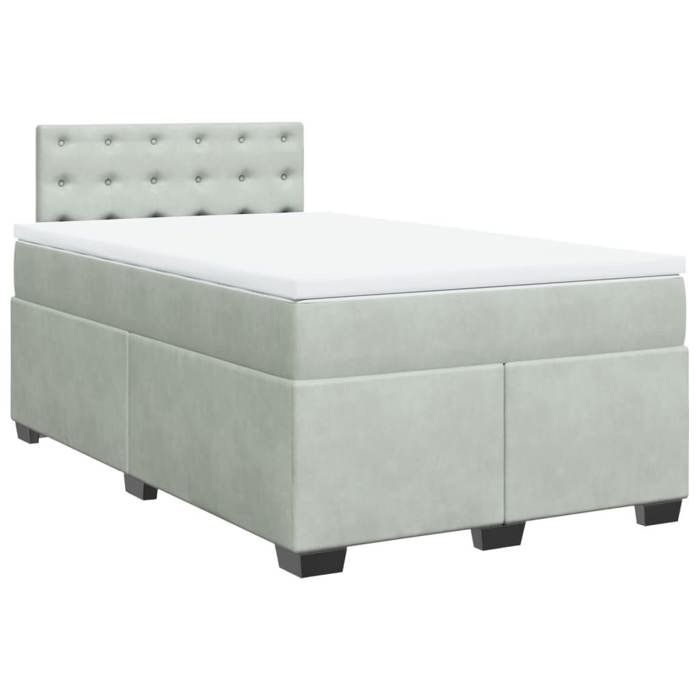 Maison Exclusive - Sommier à lattes de lit et matelas gris clair 120x190cm velours