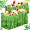 Authentic Grass Table Skirt for Tropical Luau Parties | Hawaiian Hula Skirt Decor Themed Summer Beach Birthday Party Supplies