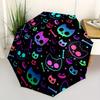 1pc Halloween Skulls Cats Bones Pattern Umbrella with Plastic Handle,Suitable for All Seasons Home Travel Outdoor UmbrellaB1863