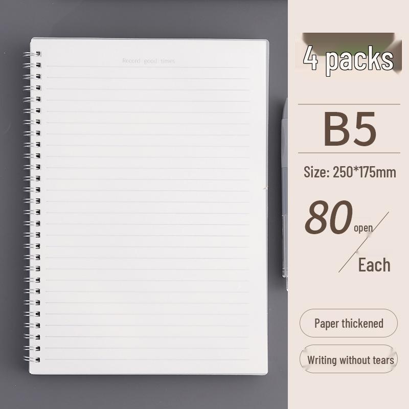 Student Notebook Set: A5 & B5 Thick Ruled Notebooks with Pocket Notepad